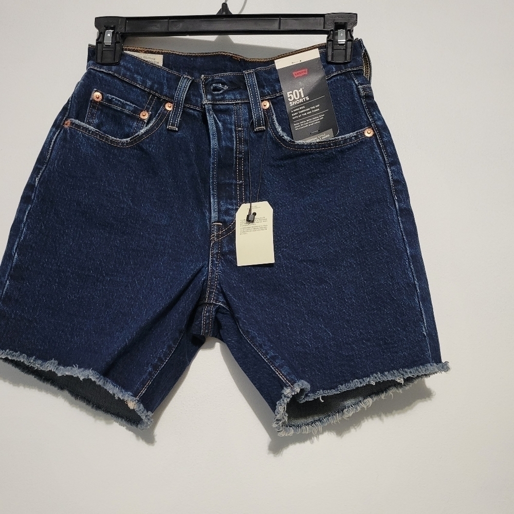 Levi's Premium 501 High-rise Blue Shorts Size - 24 New